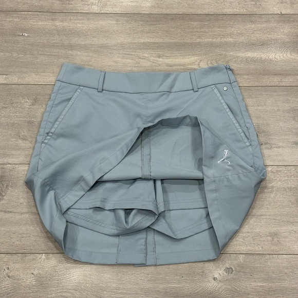 Women’s Puma 6 Small Shorts Skort Skirt Woven Gray Activewear Stretch Pockets - Picture 5 of 10